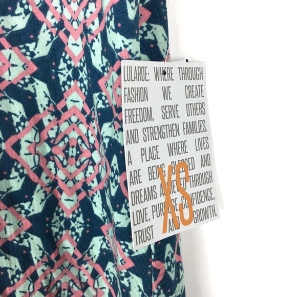 LULAROE Classic T Shirt Raglan Short Sleeve Hi Lo Hem Loose Fit Flowy XS NWT - Picture 5 of 9